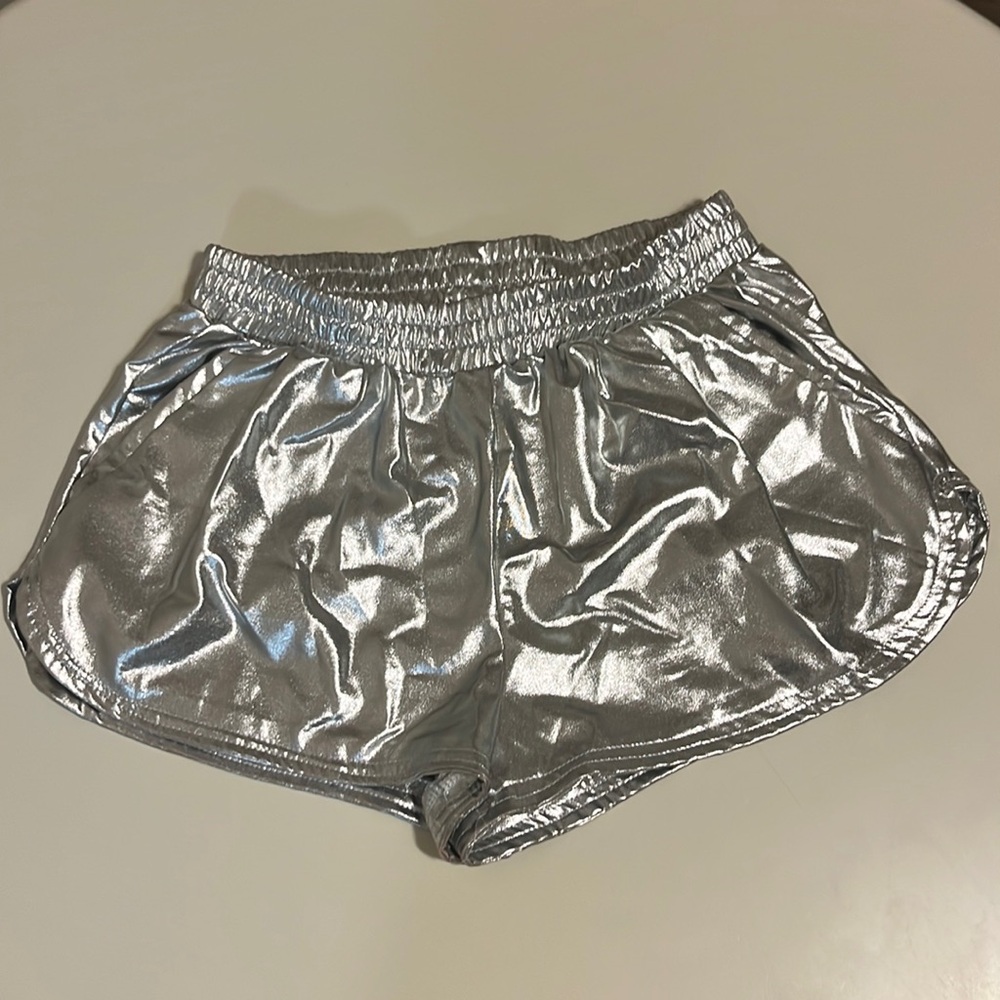 Silver Metallic Shorts